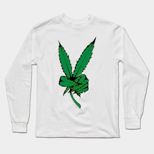 Weed Peace Sign Long Sleeve T-Shirt